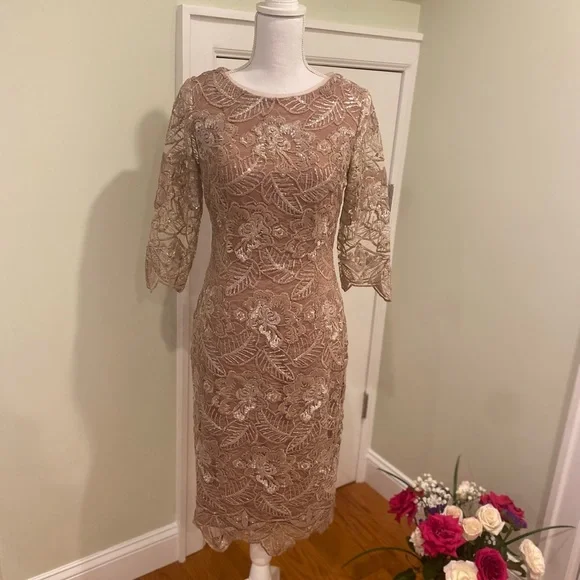 New BHLDN Mackenzie Embroidered Metallic Rose Gold Size 8 - Picture 5 of 15